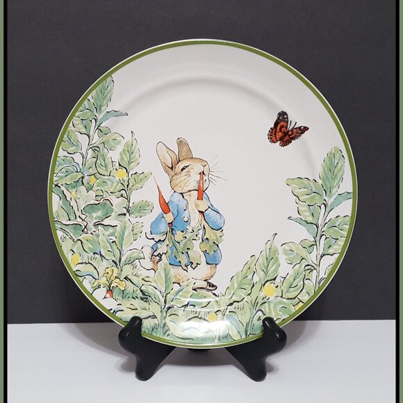 NEW RARE Pottery Barn Set of 4 Beatrix Potter Peter Rabbit Salad Plates NIB - Picture 4 of 10